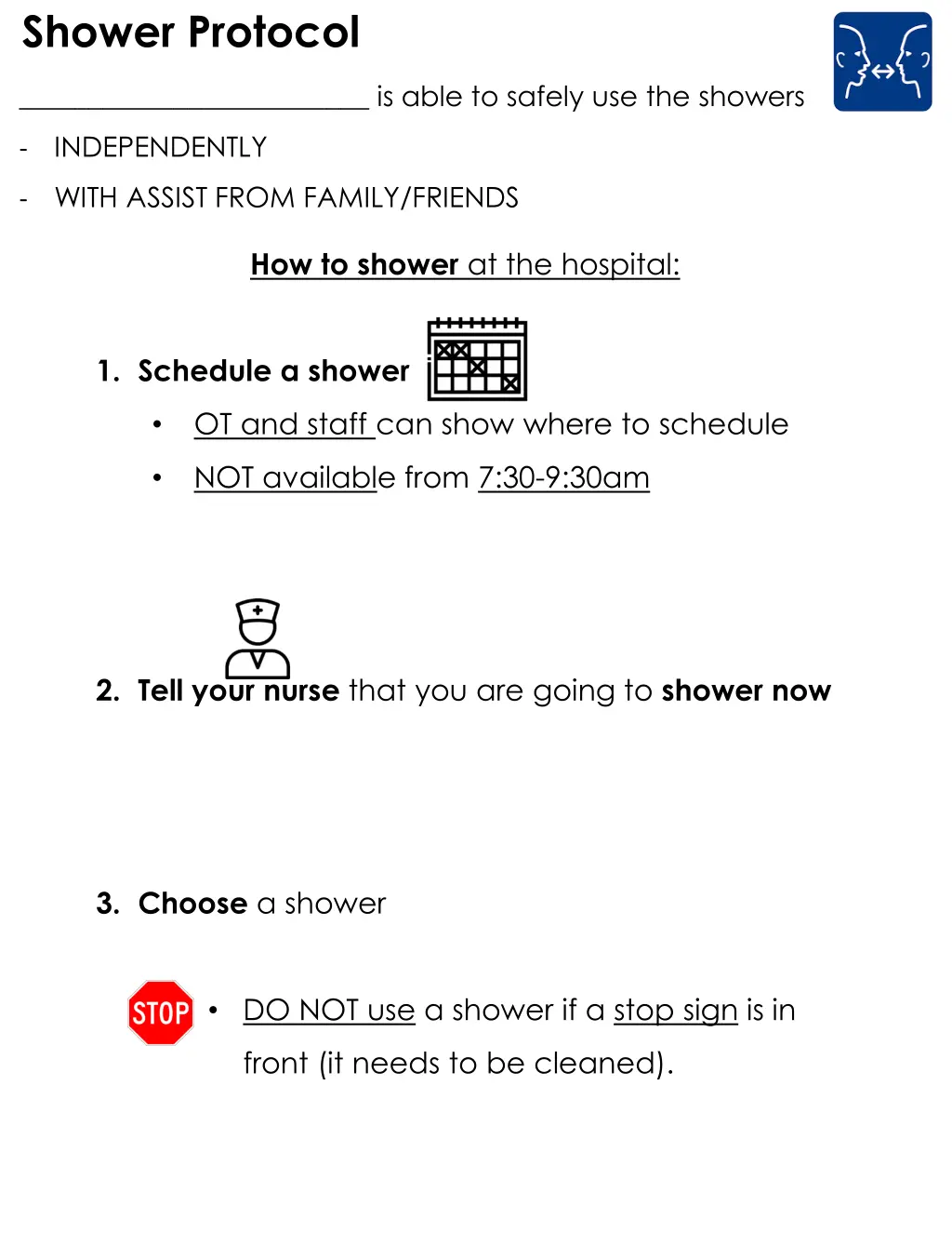 shower protocol 1