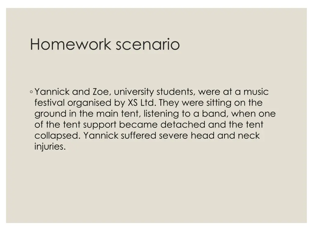 homework scenario