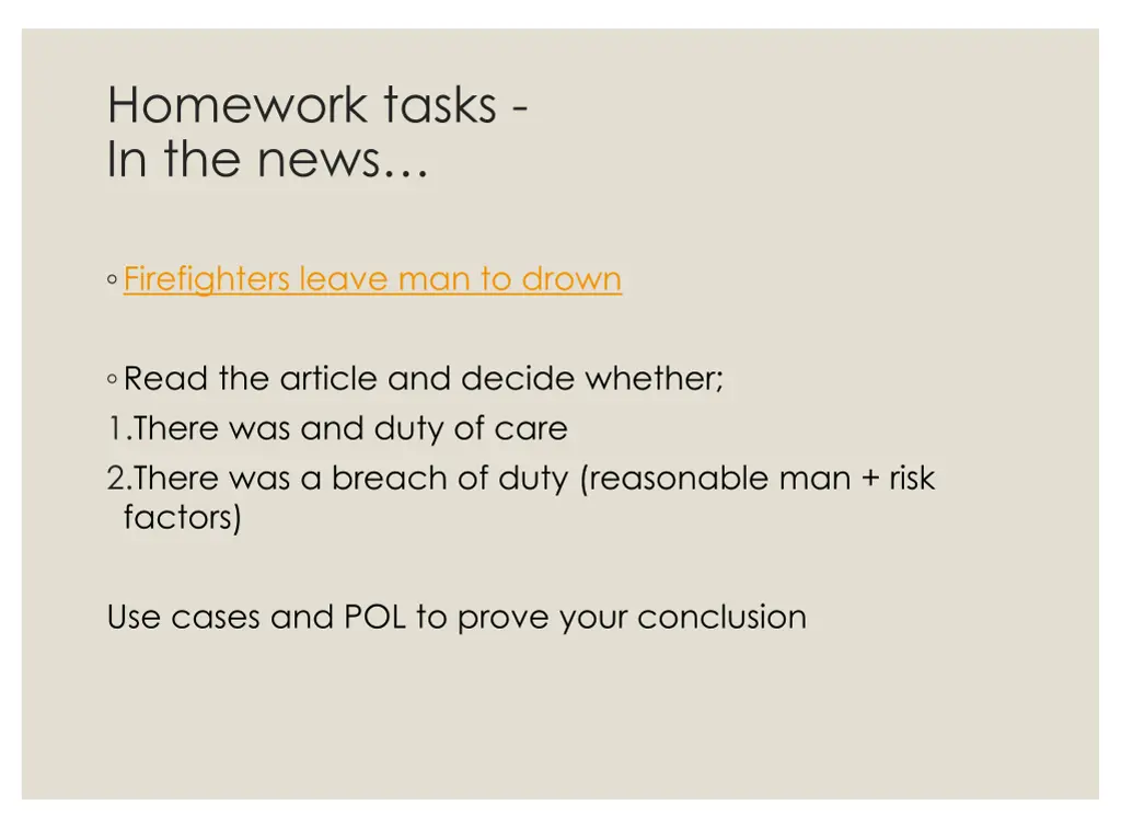 homework tasks in the news