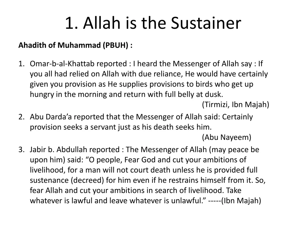 1 allah is the sustainer 3