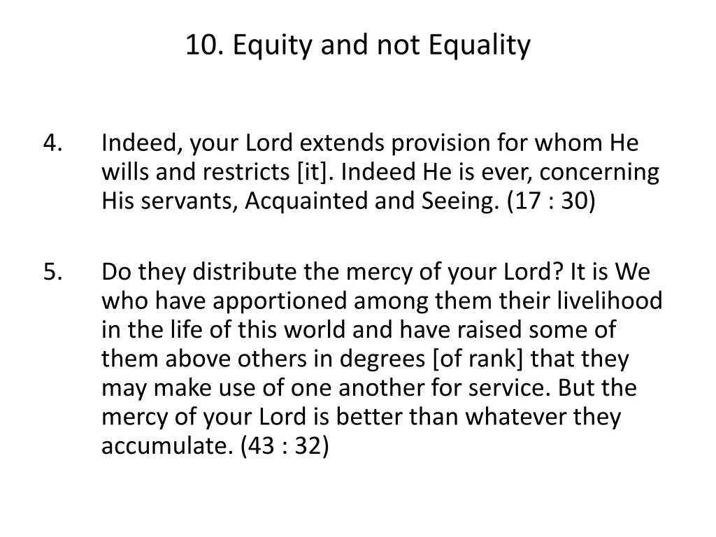 10 equity and not equality 1