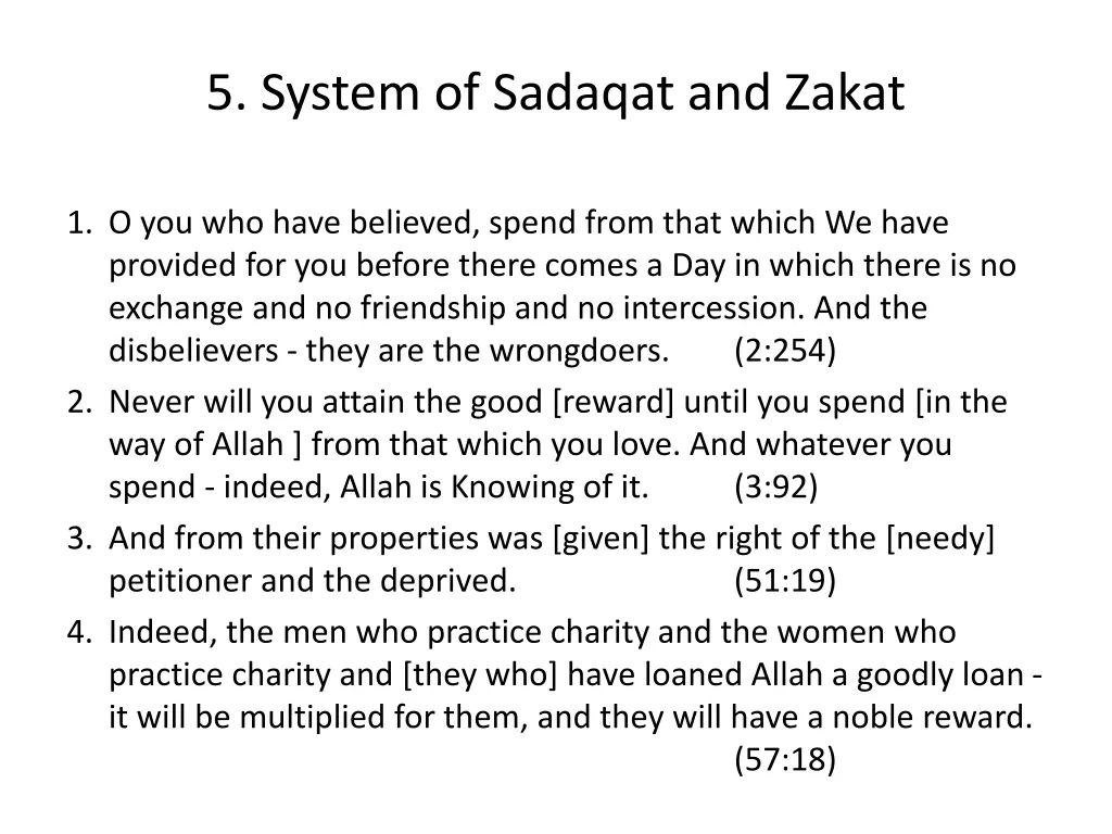 5 system of sadaqat and zakat 1
