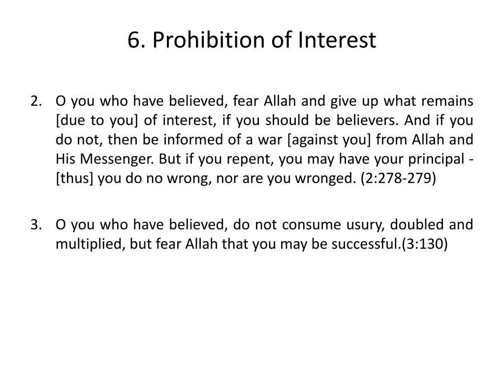 6 prohibition of interest 1