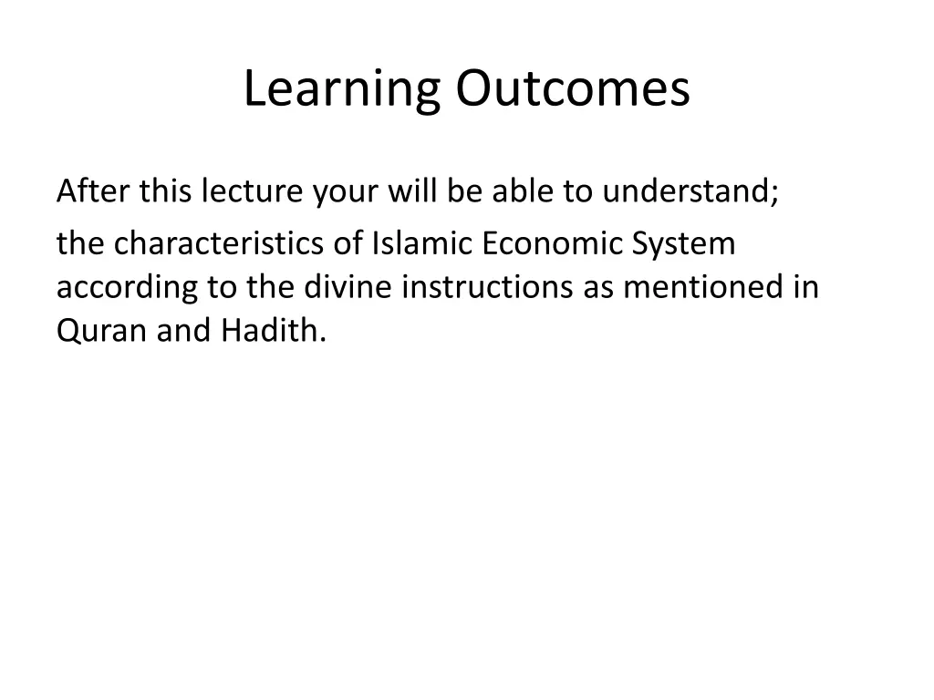 learning outcomes