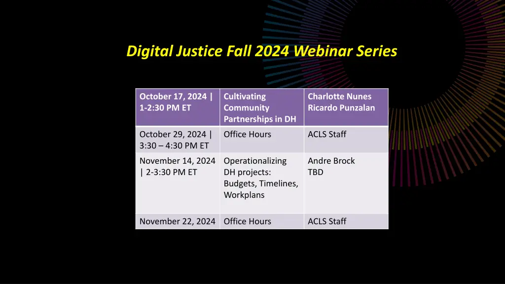 digital justice fall 2024 webinar series