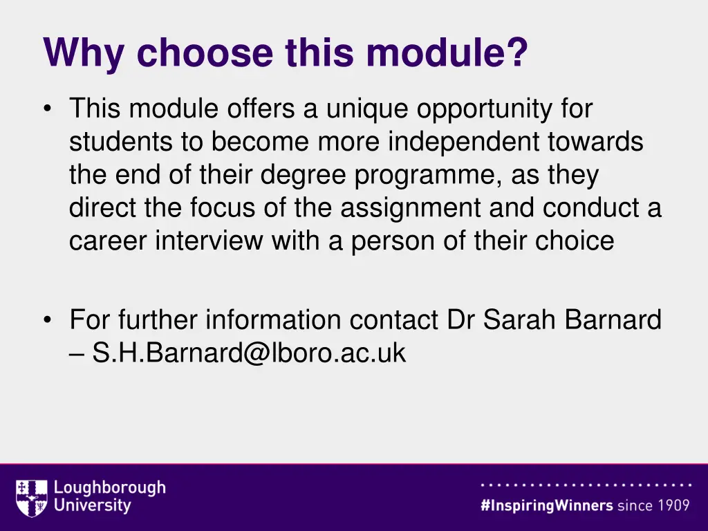 why choose this module