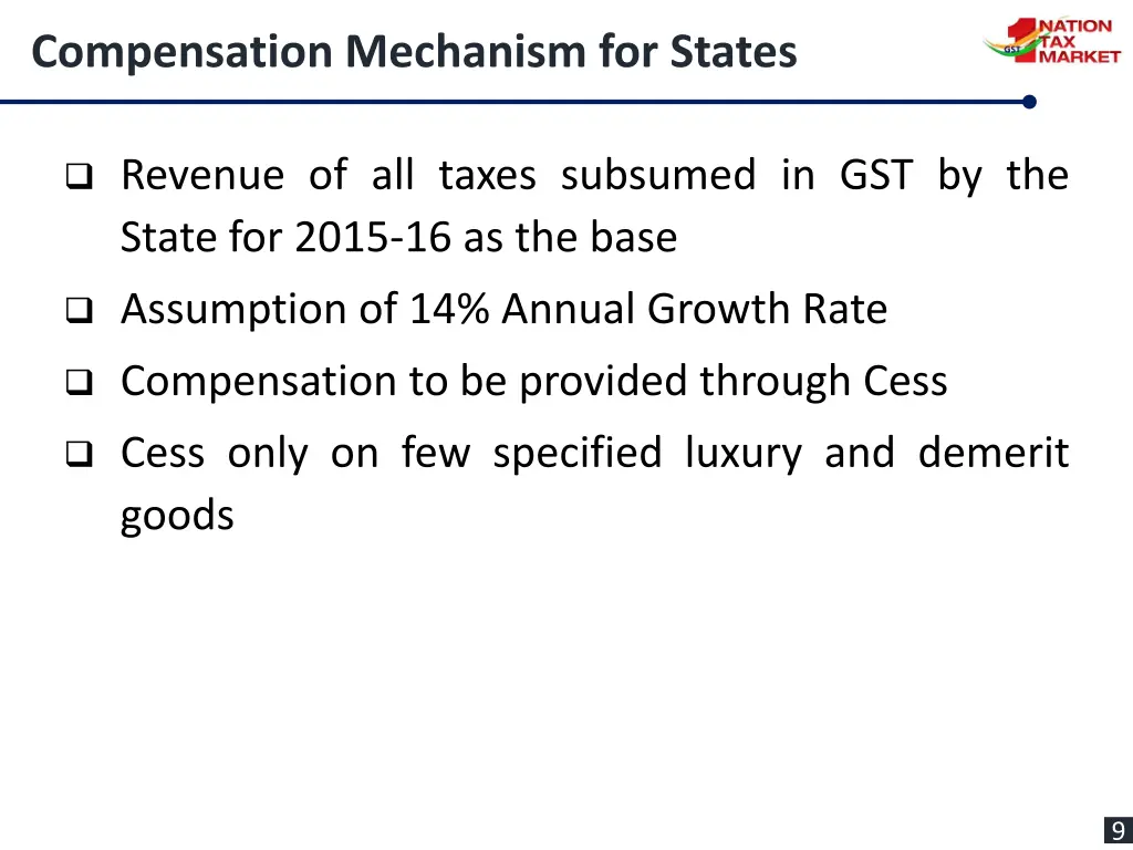 compensation mechanism for states