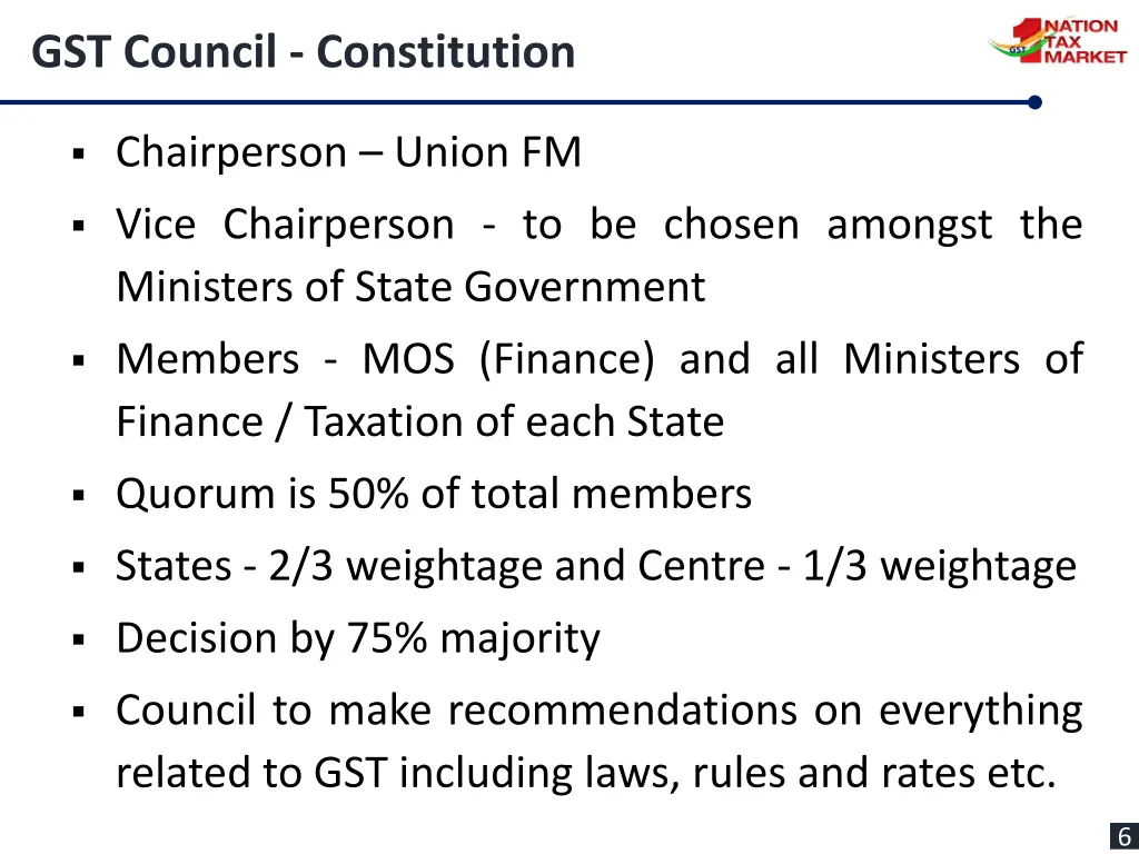 gst council constitution