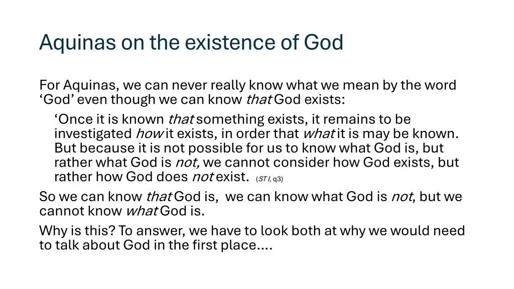 aquinas on the existence of god