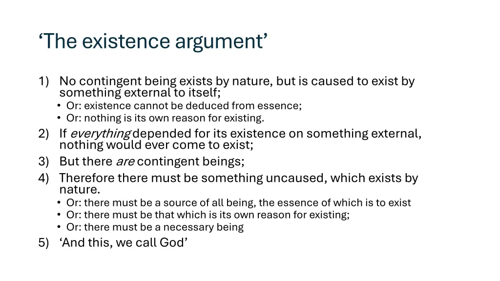 the existence argument 2