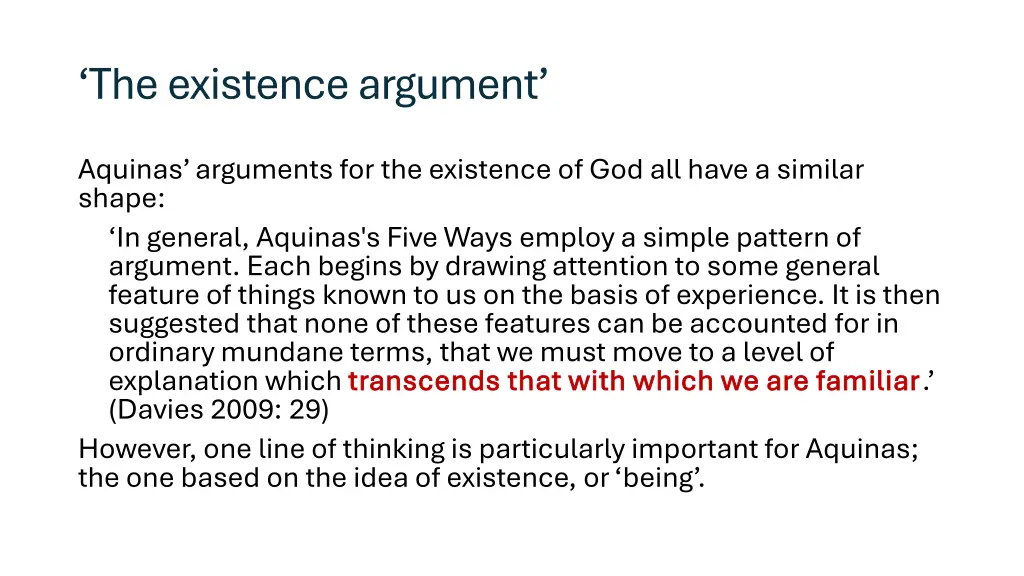 the existence argument