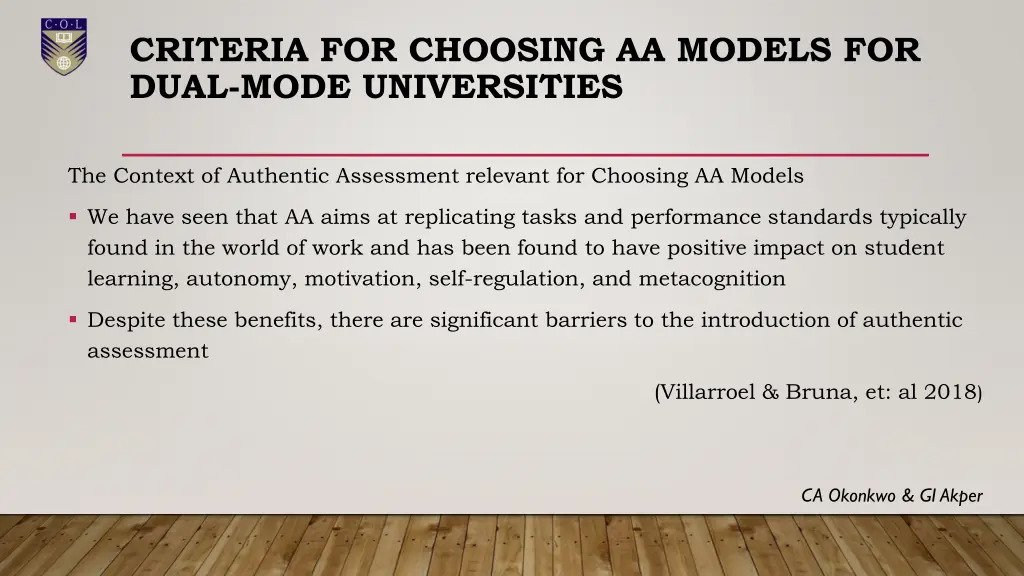 criteria for choosing aa models for dual mode
