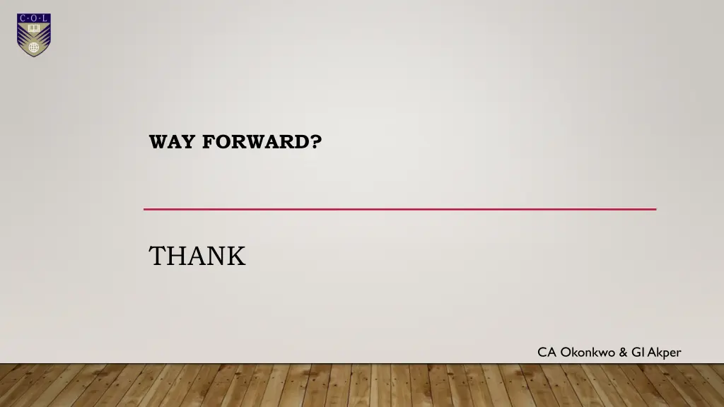 way forward