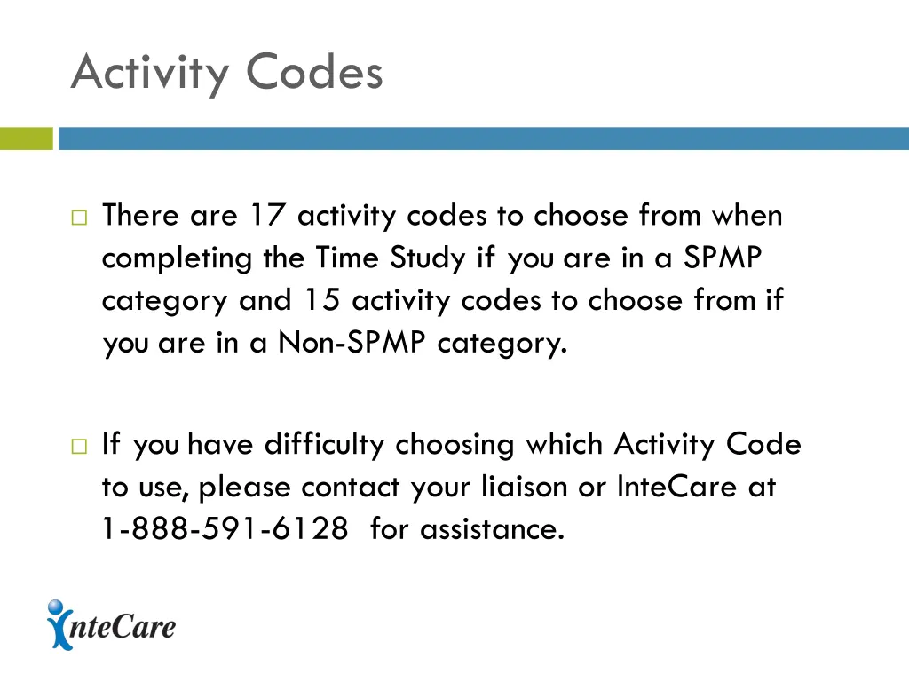 activity codes