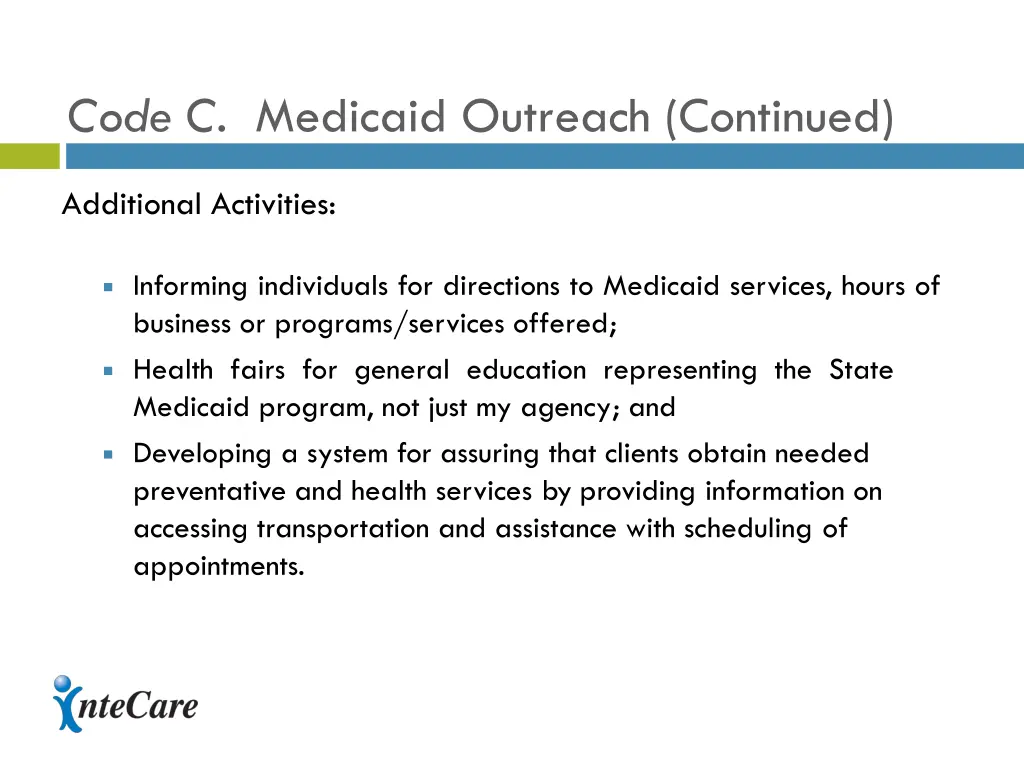 code c medicaid outreach continued