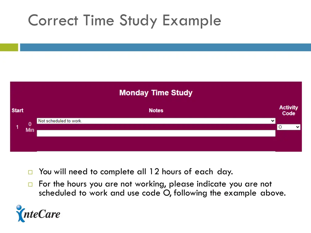 correct time study example 2
