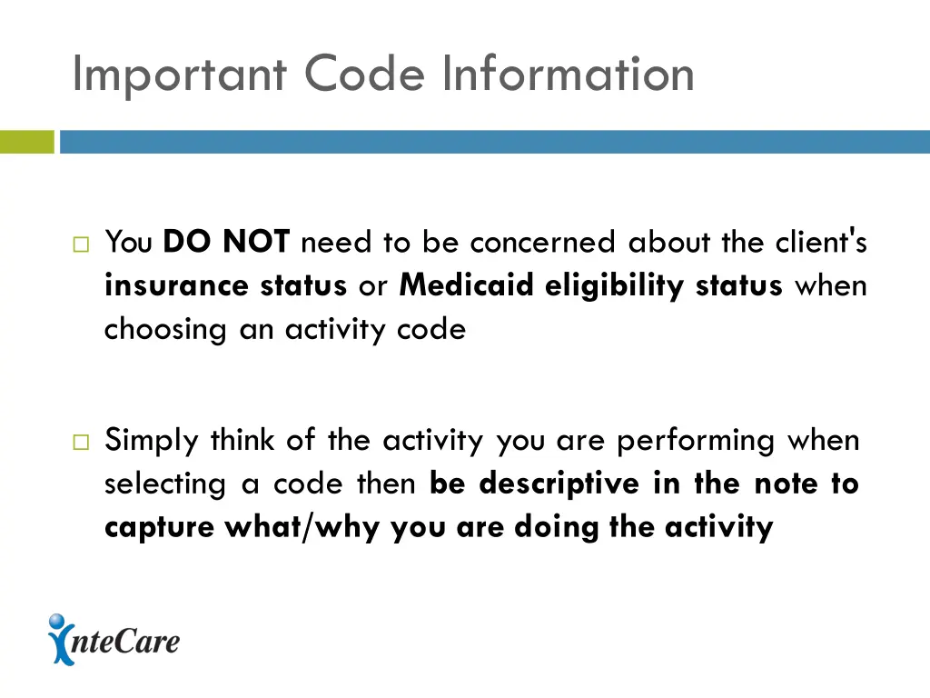 important code information 2