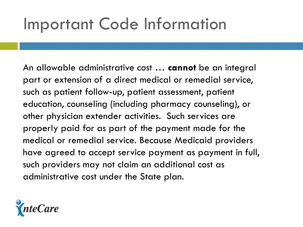 important code information 4