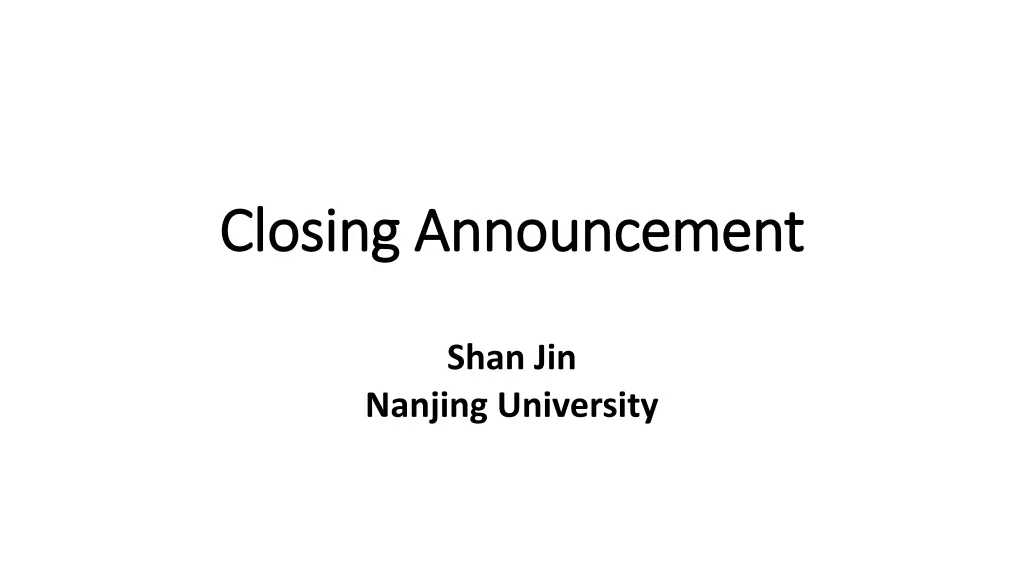 closing announcement closing announcement