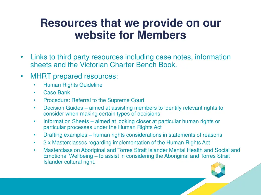 resources that we provide on our website