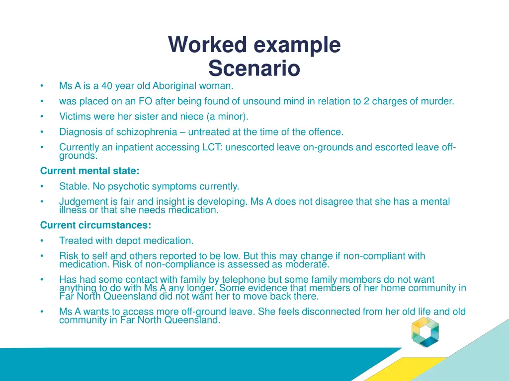 worked example scenario