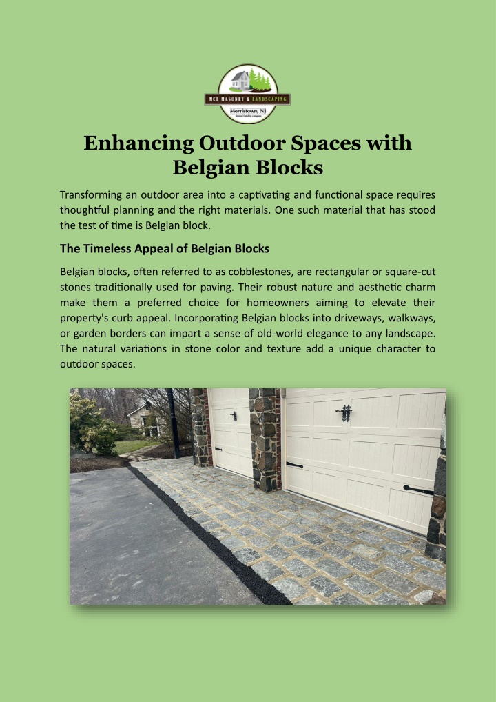 enhancing outdoor spaces with belgian blocks