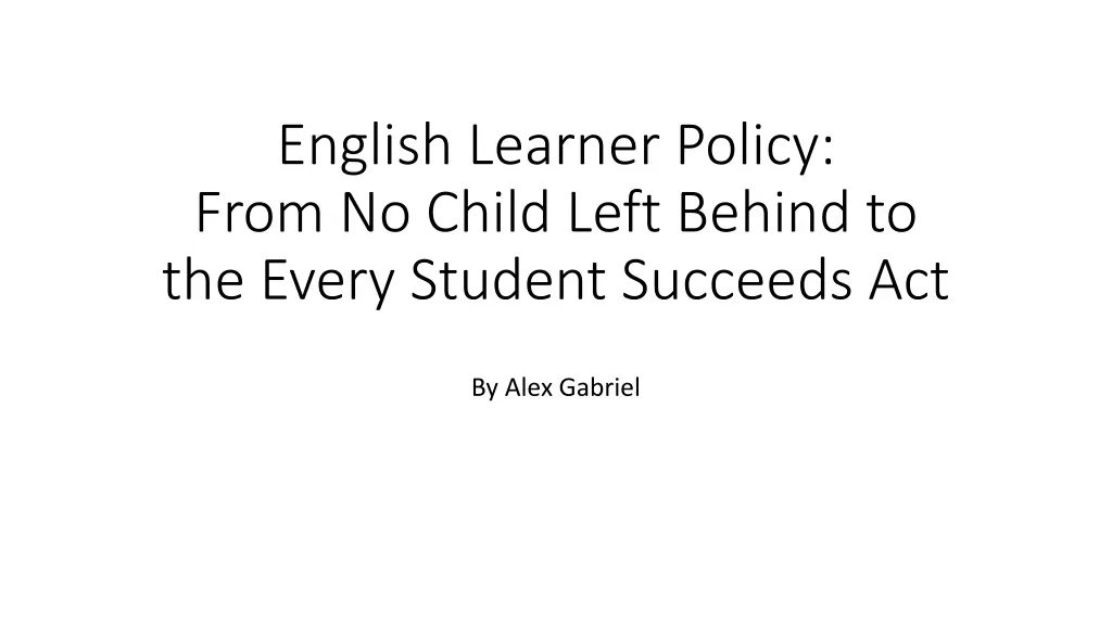 english learner policy from no child left behind