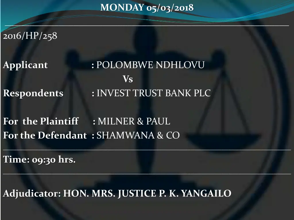 monday 05 03 2018 13