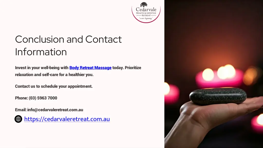 conclusion and contact information
