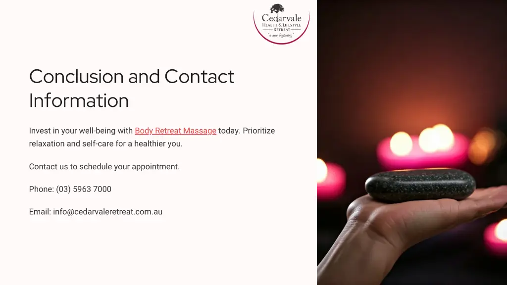 conclusion and contact information