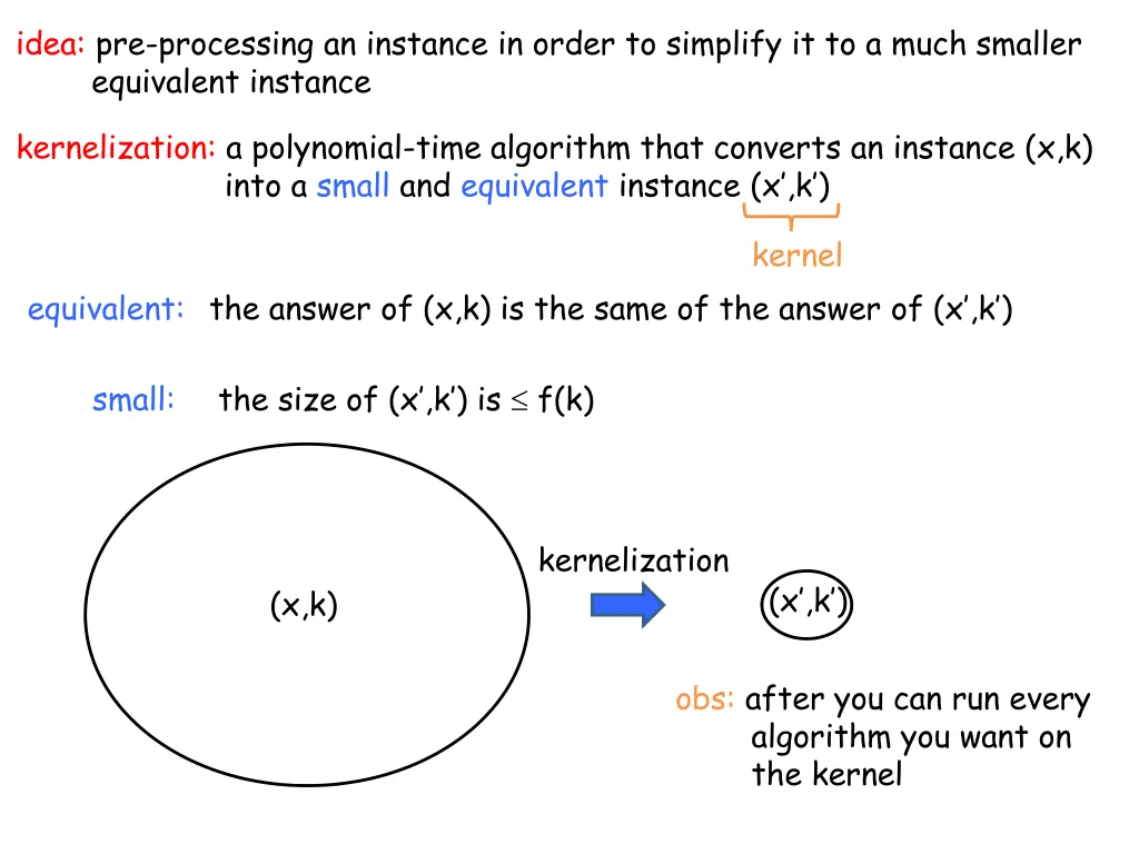 idea pre processing an instance in order
