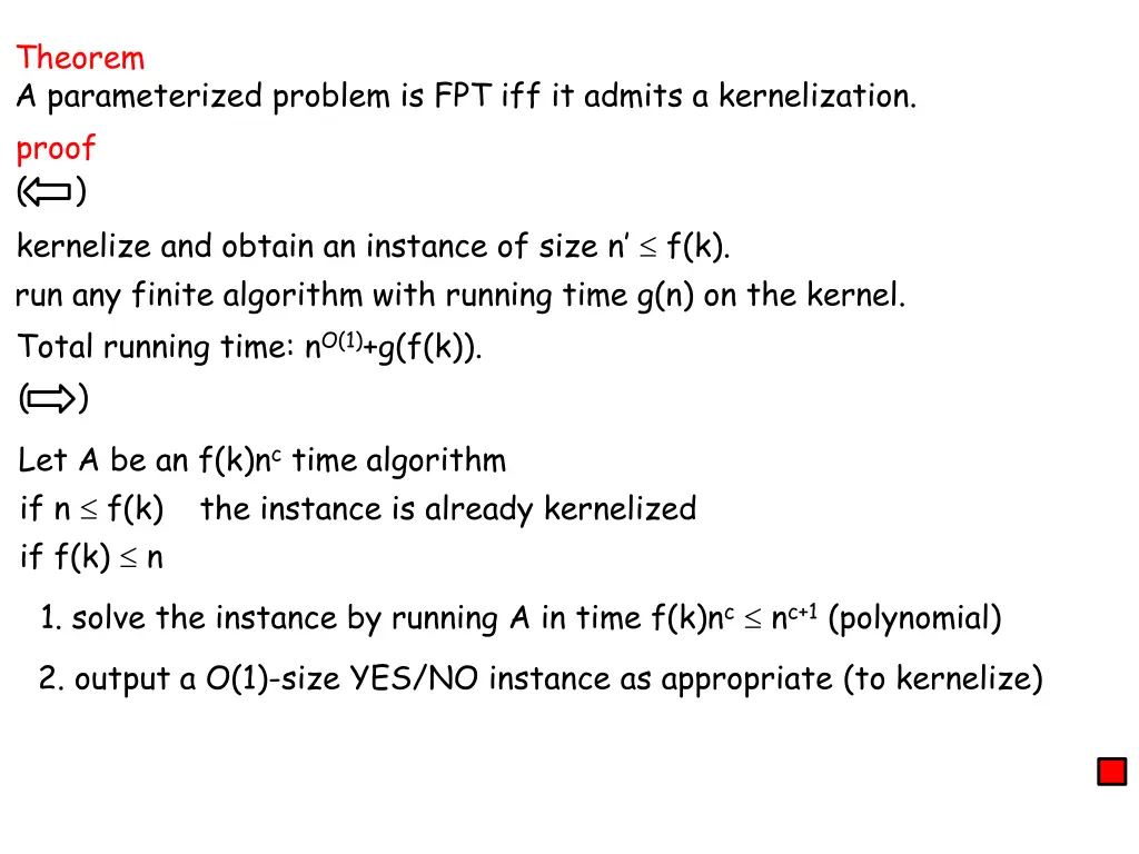 theorem a parameterized problem