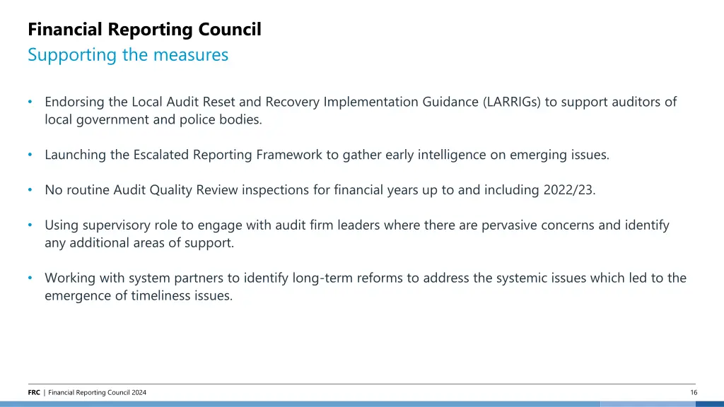 financial reporting council supporting