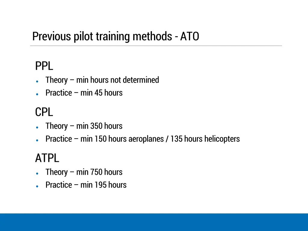 previous pilot training methods ato