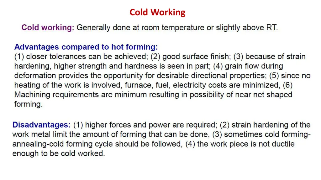 cold working