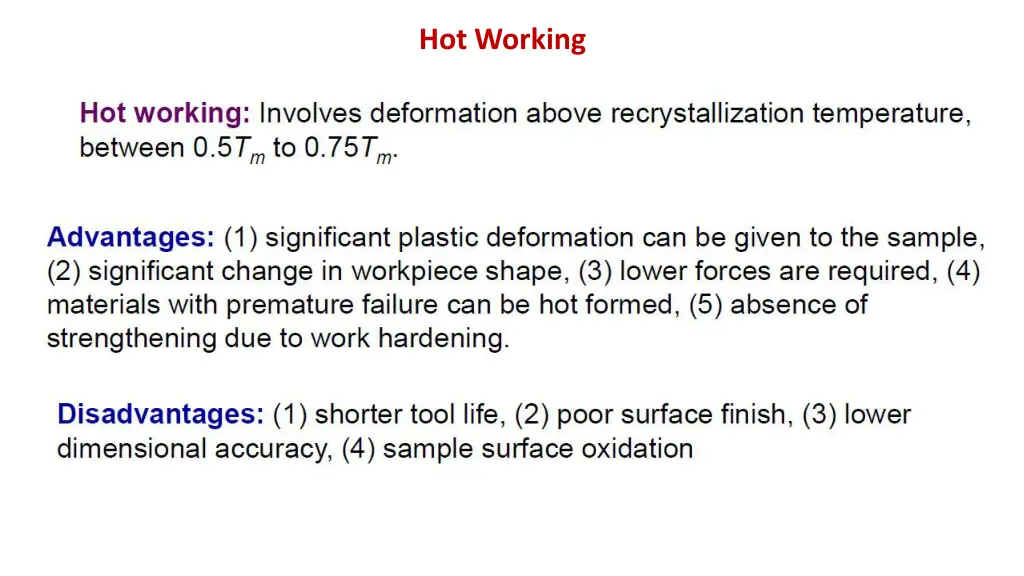hot working