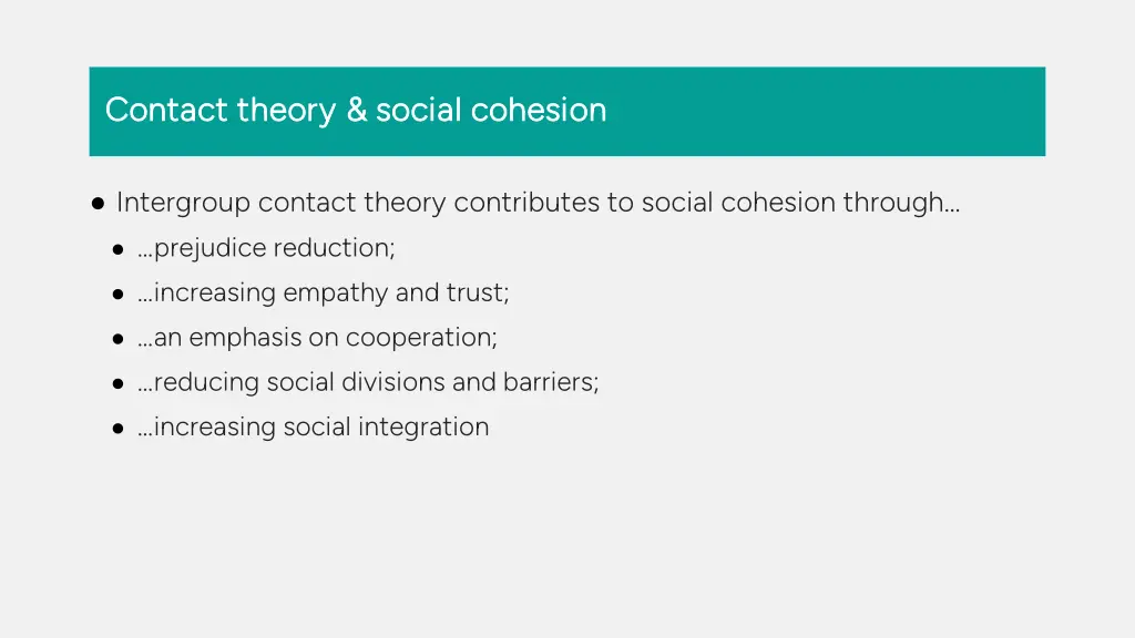 contact theory social cohesion contact theory