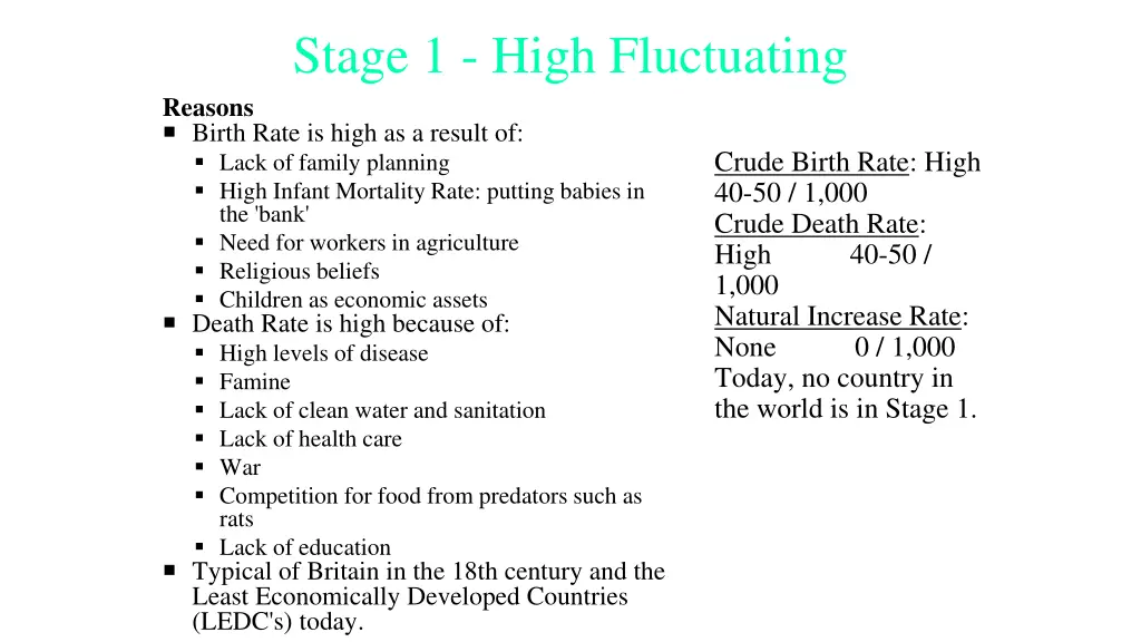 stage 1 high fluctuating