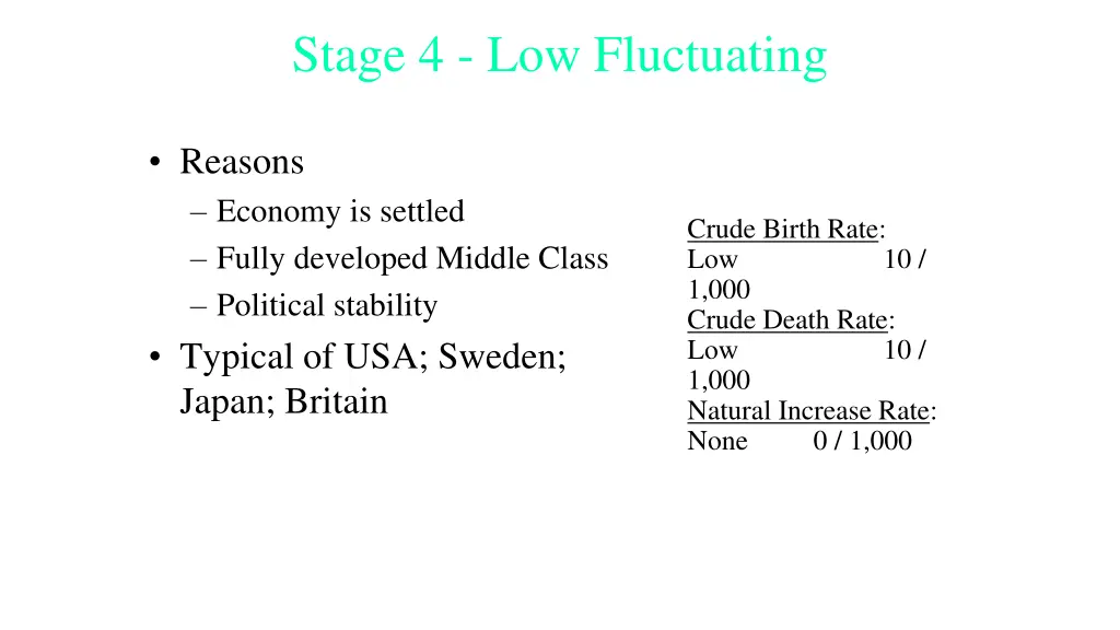 stage 4 low fluctuating