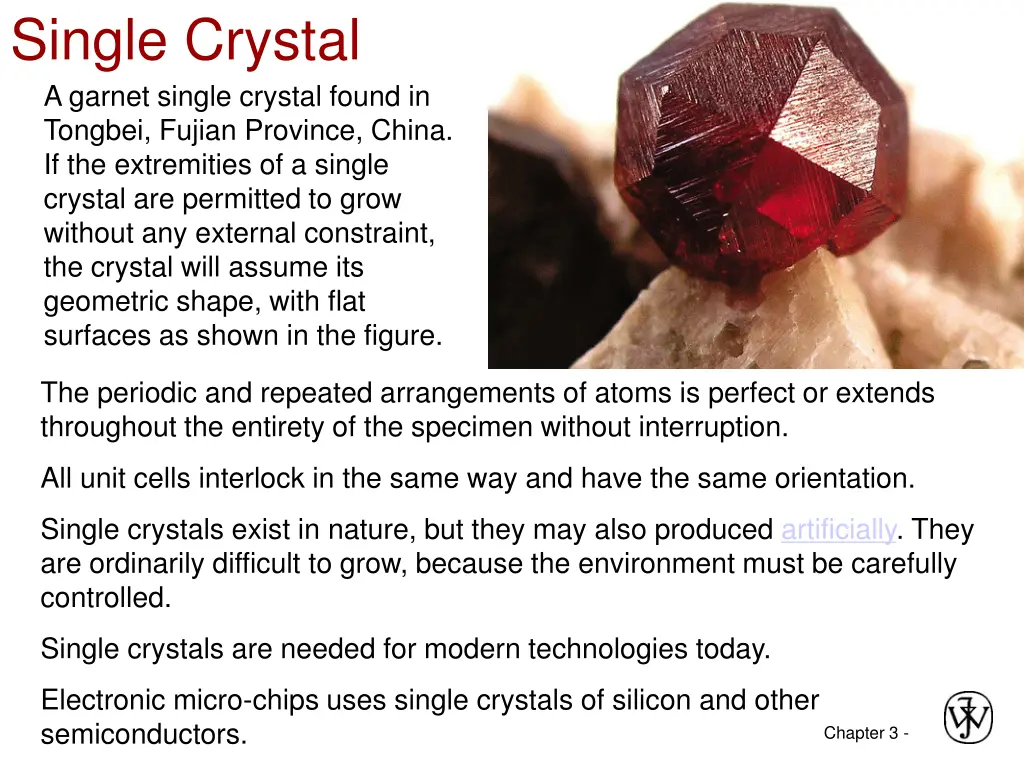 single crystal a garnet single crystal found