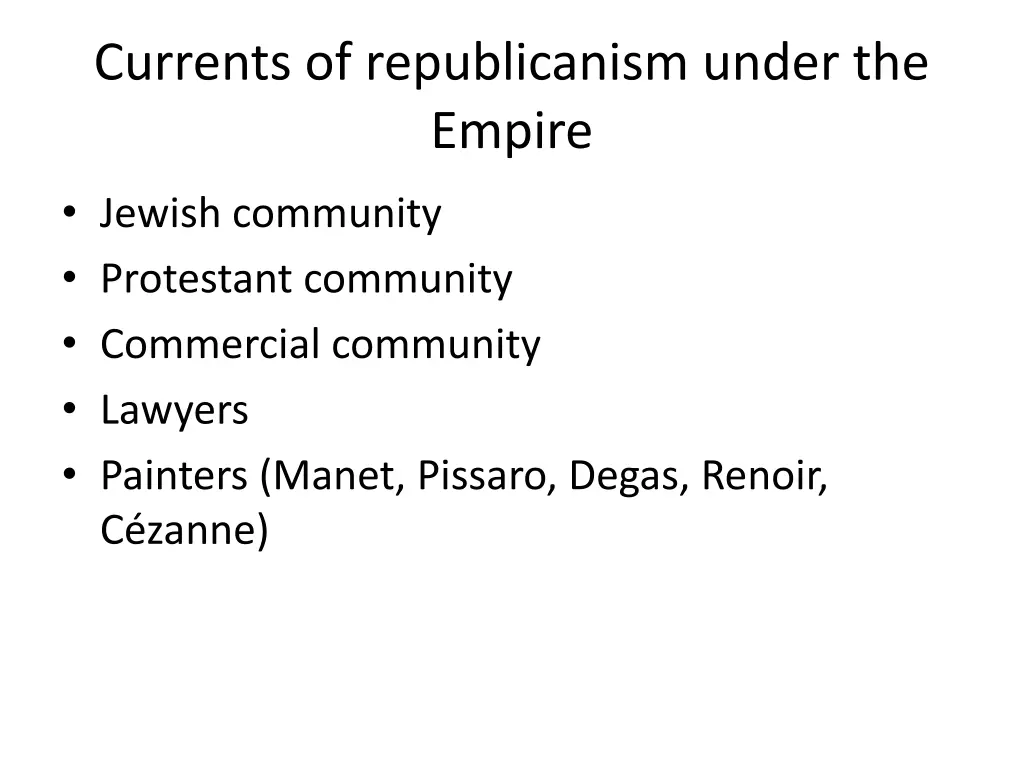 currents of republicanism under the empire