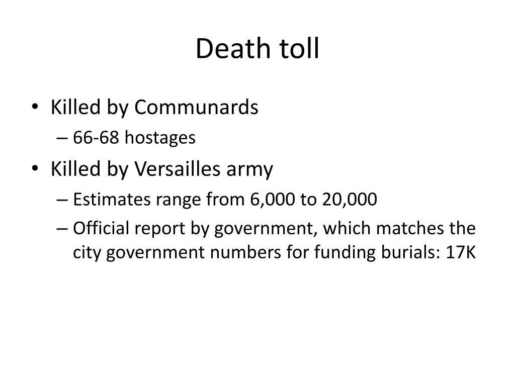 death toll