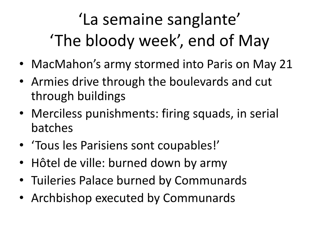 la semaine sanglante the bloody week