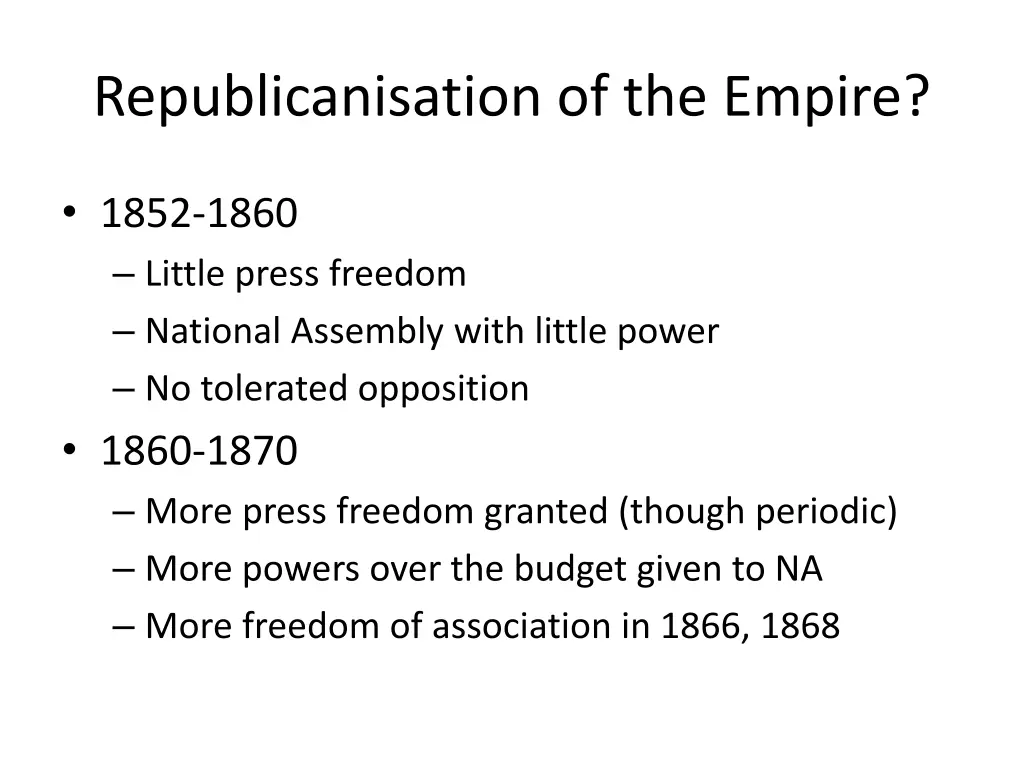 republicanisation of the empire