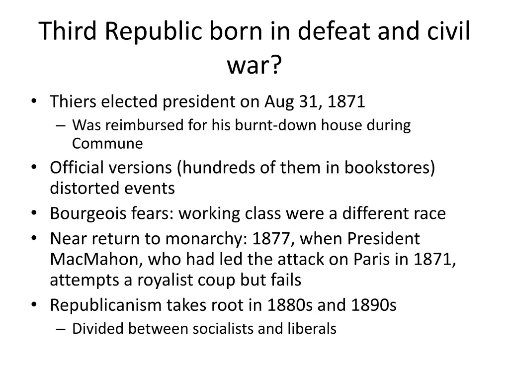 third republic born in defeat and civil