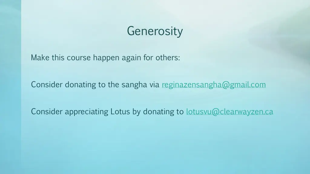 generosity