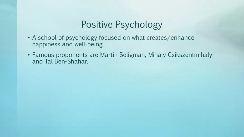 positive psychology