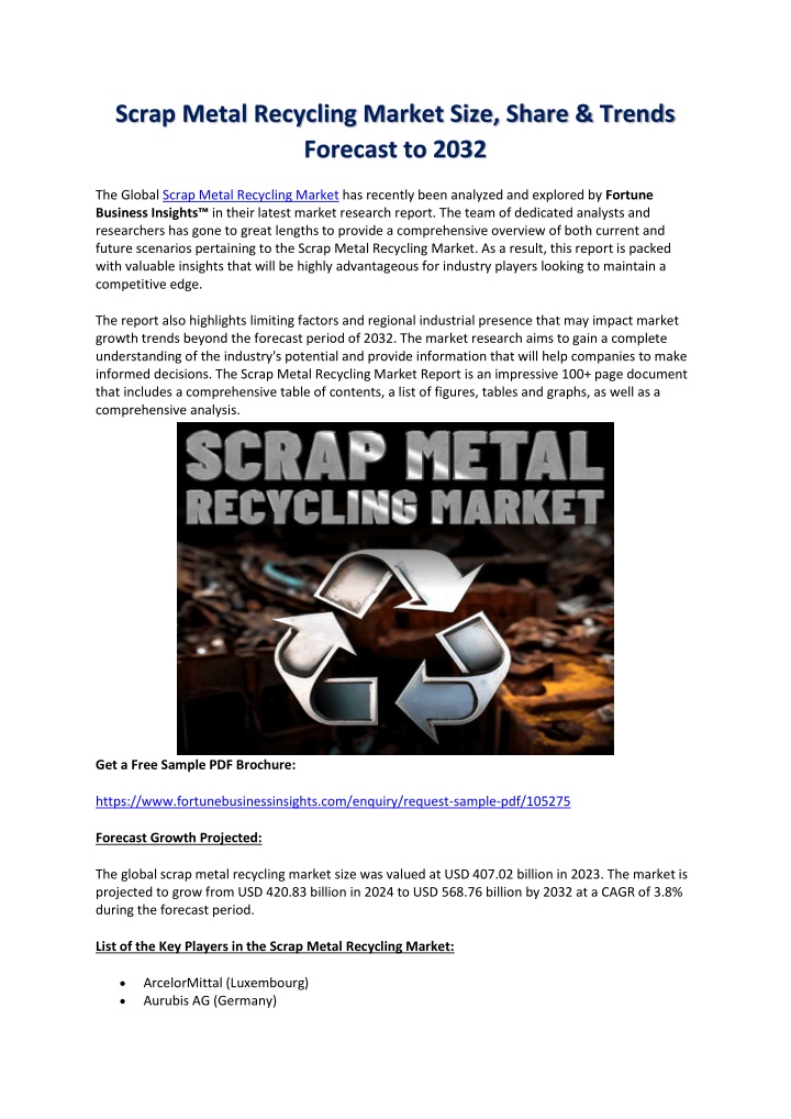 scrap metal recycling market size share trends