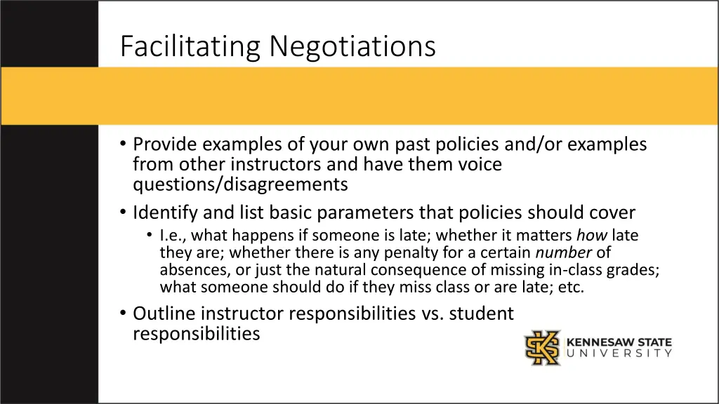 facilitating negotiations