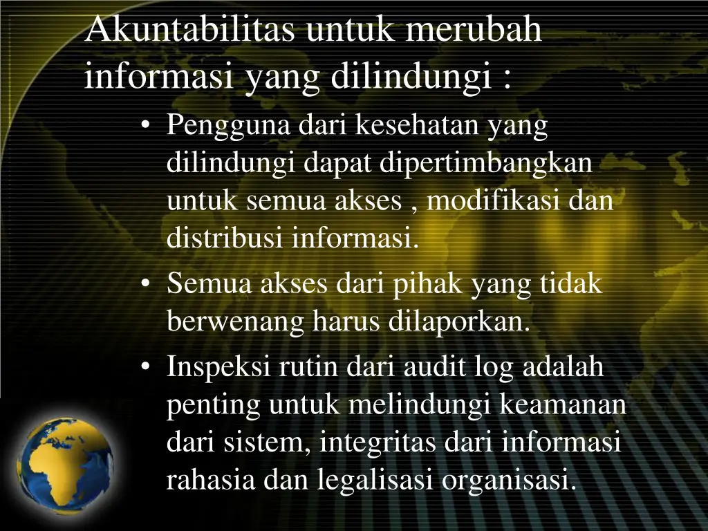 akuntabilitas untuk merubah informasi yang